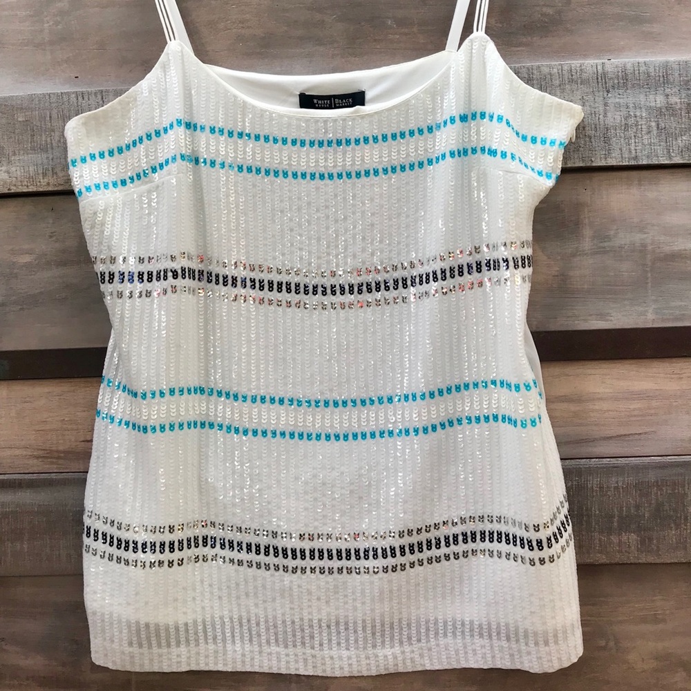 White House Black Market Tank Top With Sequins Med